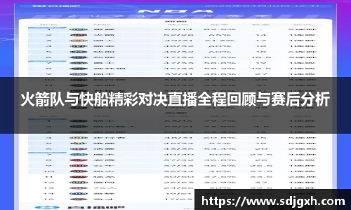 火箭队与快船精彩对决直播全程回顾与赛后分析